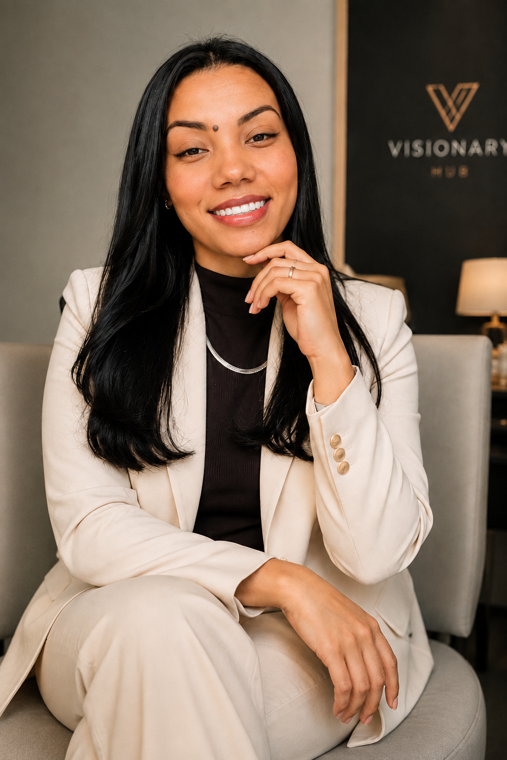 Retrato oficial de Nathaly Raissa, CEO e fundadora da Visionary Hub